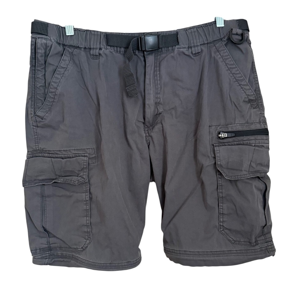 BC Clothing Cargo Shorts XXL Gray Hiking Utility Belted Gorpcore Tactical Camp